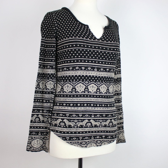 LUCKY BRAND Zebra Stripe Thermal Shirt MEDIUM - Picture 2 of 6